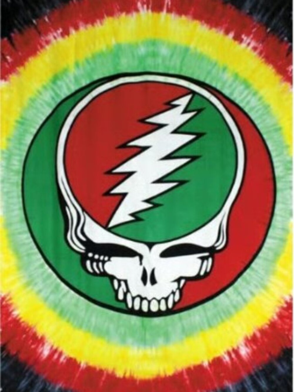 Grateful Dead Steal Your Face Rasta Tapestry ~100% Cotton ~30” x 45” ~Brand New!